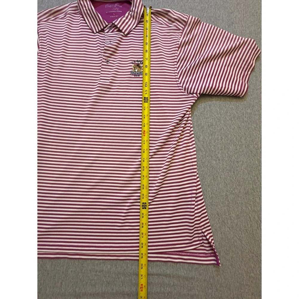 Bobby Jones X-H20 Mens 2016 US Open Oakmont Golf Polo Shirt Purple Striped Large